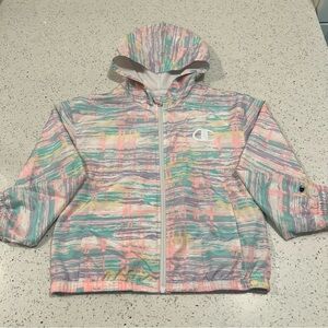 20% off $40! CHAMPION Hooded Rain, Spring Jacket Embroidered Logos, Large (8-10)